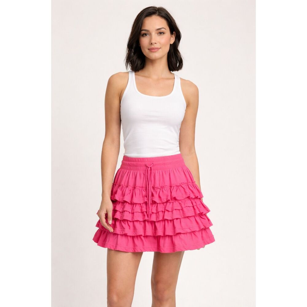 Aeropostale Pink Ruffle Tiered Mini Skirt Women’s Medium